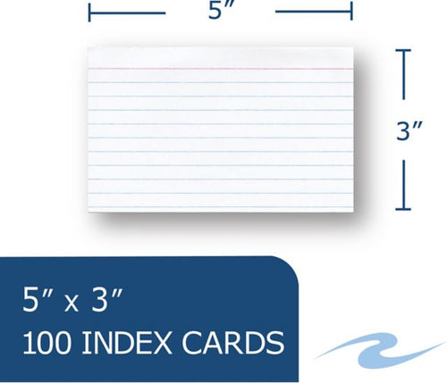 INDEXCARD REC 3x5 100CT RULED